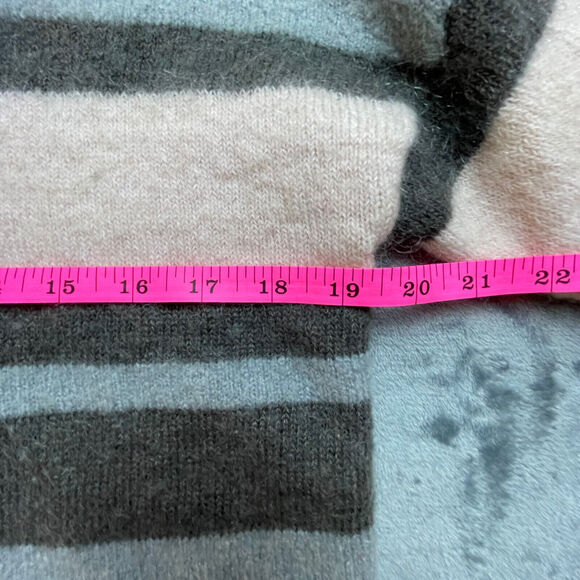 Sweaty Betty London Sweater Womens Small Pink Gray Striped Turtle Neck Luxe Cozy - Picture 7 of 11